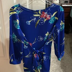 Blue floral blouse